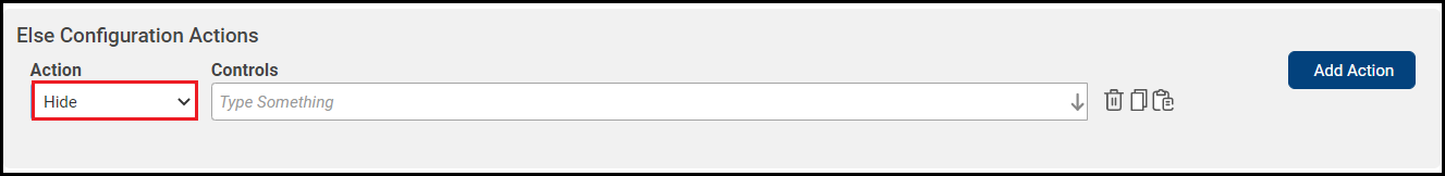Select the Action type Hide